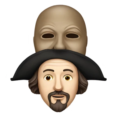 William Shakespeare and theater mask  sticker