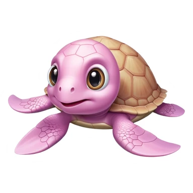 light pink baby turtle with big cute eyes sticker