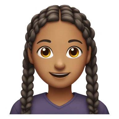 girl with twin braids smiling sticker