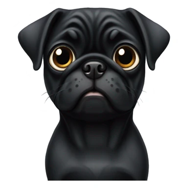 Black pug dog  sticker