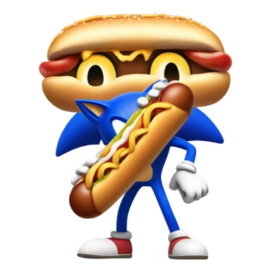 Sonic the headchog with chilli cheese dog sticker