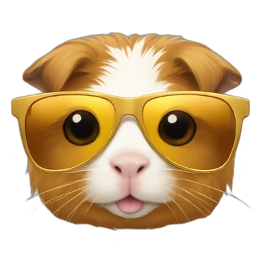 Golden abyssinian guinea pig sunglasses sticker