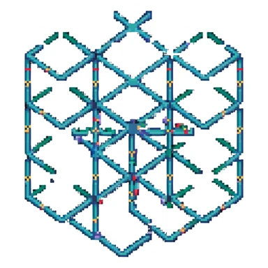 network with boxes at intersection points sticker