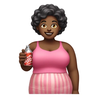 fat black lady with soda sticker