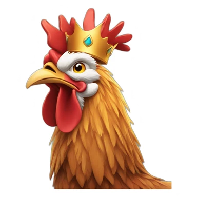 howling rooster with a crown on its head sticker