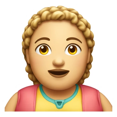 Fat girl with burger sticker