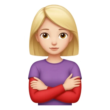 arms crossed around neck girl emoji  sticker