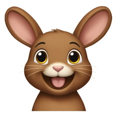 very happy brown bunny sticker