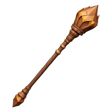 fantasy magic wooden staff low poly sticker