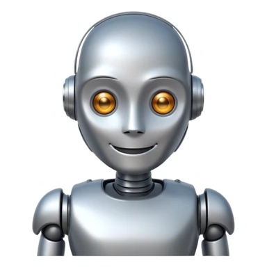 Crée-moi un robot sympathique, pour un chatbot moderne, je veux uniquement la tête sans le corps sticker
