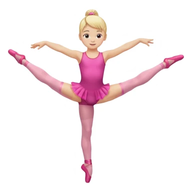 dancer-gymnast child with blonde hair in pink tights balancing on one leg sticker