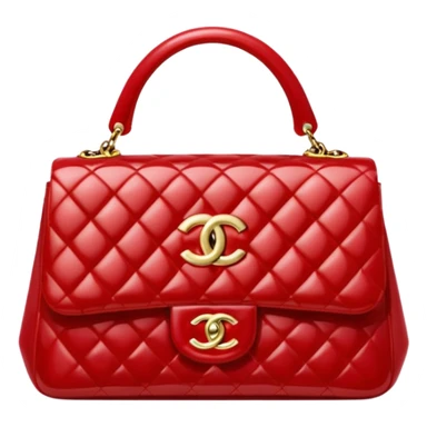 chanel red pearl bag gold hardware sticker