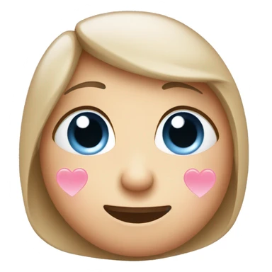 Blushing face with heart  eyes sticker