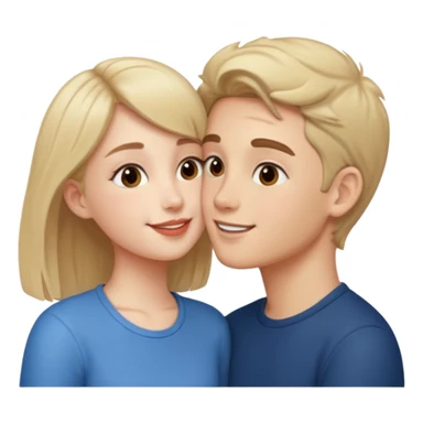 A Cute boy kissing a cute girl sticker