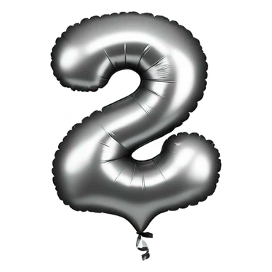 1 number balloon silver sticker
