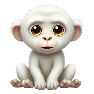 White cute monkey sticker