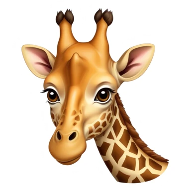 Large human ears attached to a giraffe sticker