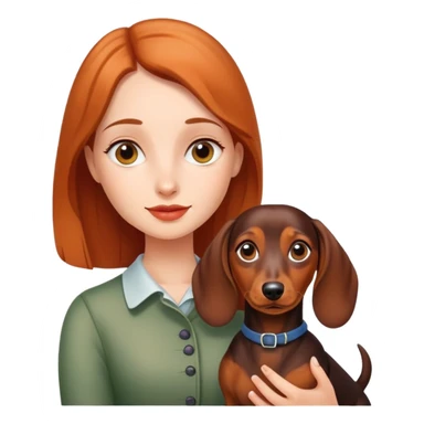 girl with dachshund sticker