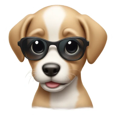puppy wearing sunglasses sticker