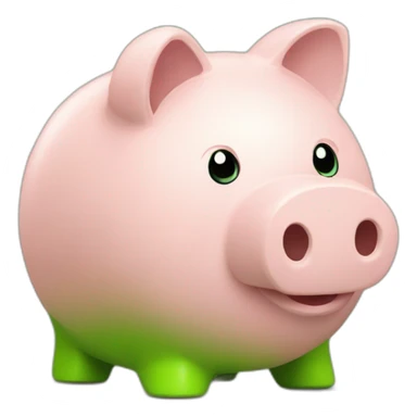 green piggy bank large sticker