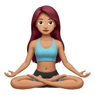 Beautiful burgundy long haired girl doing yoga sticker