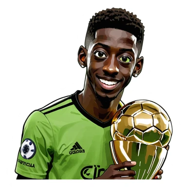 Ousmane Dembele with champions league  sticker