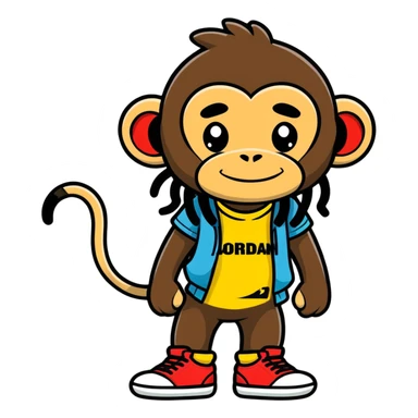 Monkey with dreads wearing Jordan’s  sticker
