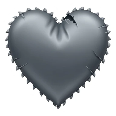 Gray broken satin heart  sticker