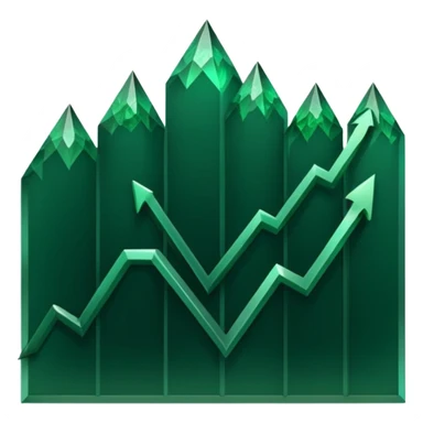 dark green growth graph sticker
