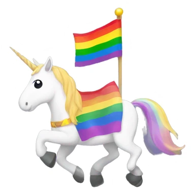 Unicorn with rainbow flag cape sticker