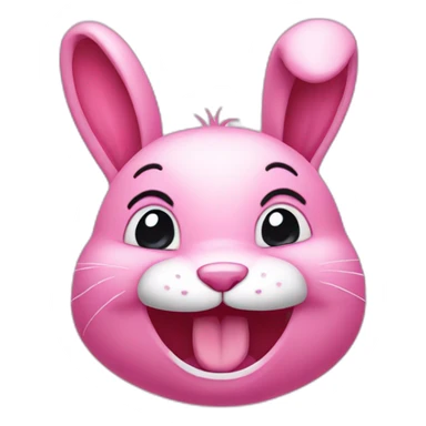Pink rabbit winking sticker