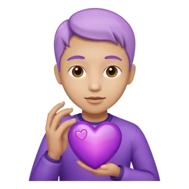 Purple heart with two white hands sticker