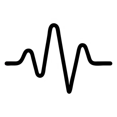 black outlined icon of a waveform, representing audio sticker