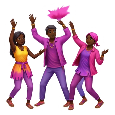 Holi celebration with family sticker