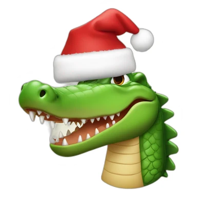 crocodile with santa hat sticker