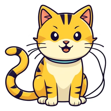 Golden cat biting wires ￼ sticker