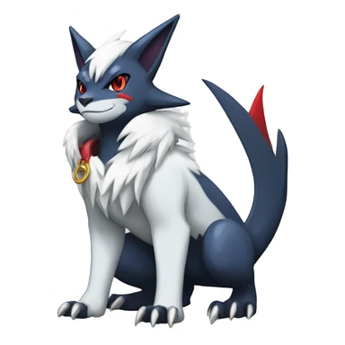 Cool Edgy Nargacuga-Absol-Zangoose-Sneasel-Quilava with a collar on, full body sticker