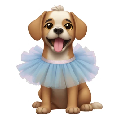 dog wearing a tutu sticker