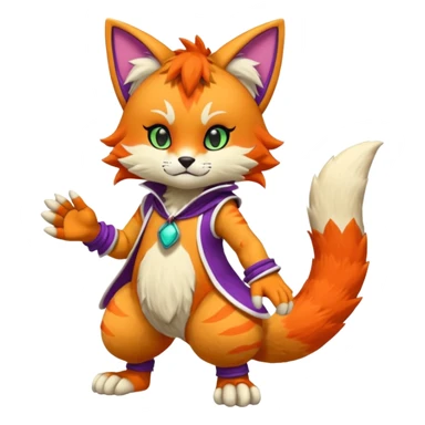 Cool colorful cute Kemonomimi Nekomimi Japanese Anime Kemono Furry Style Vernid-Protogen-Fursuit-furry-fursona sticker
