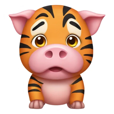 A pig with Tiger costume sticker