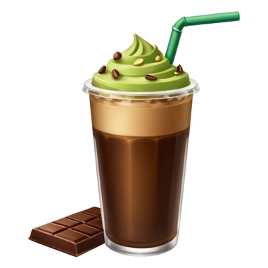 Starbucks Iced coffee with pistachio  and chocolate bar  sticker