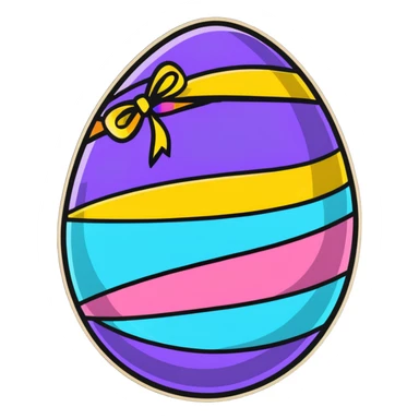 Decorated Easter egg with ribbons sticker
