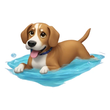 Dog swimming sticker