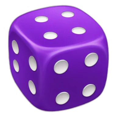 Rolling two purple dices sticker