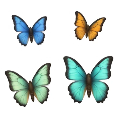 Four butterflies who are friends with faces sticker