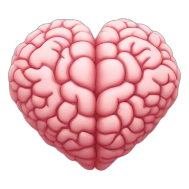 Brain in the shape of a heart sticker