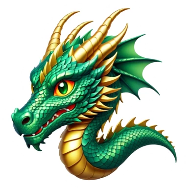 cinematic-noble-dragon-portrait-emoji,-poised-and-majestic,-with-a-sinuous,-elongated-body-covered-in-intricately-detailed,-shimmering-scales-in-hues-of-emerald-and-gold,-and-piercing,-fiery-eyes-that-reflect-ancient-wisdom; sticker
