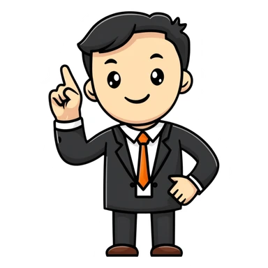 Office worker with index finger raised sticker