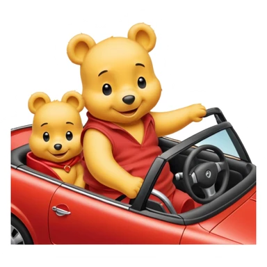 Winne the Pooh riding a car sticker
