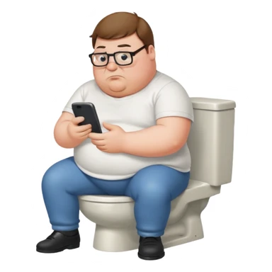 can you do  Peter Griffin sitting on the toilet playing on his phone sticker